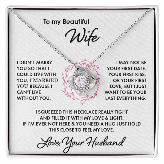 To My Beautiful Wife | I Love You - Love Knot Necklace